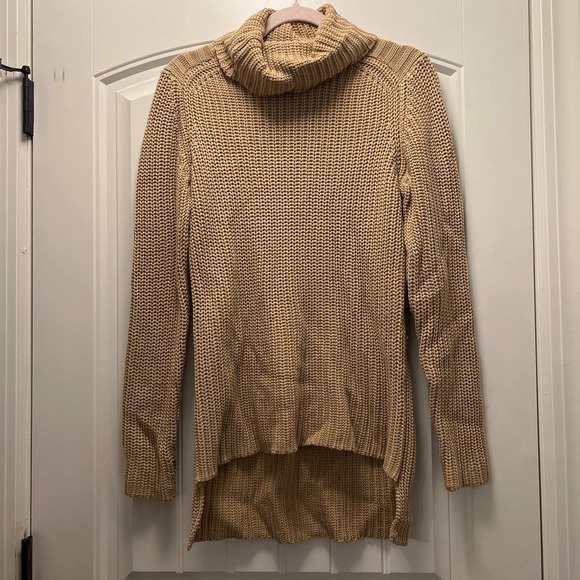 Metric Women's Long Sleeve Cable Knit Cowl Neck Pullover Sweater Size M Beige - Picture 1 of 6